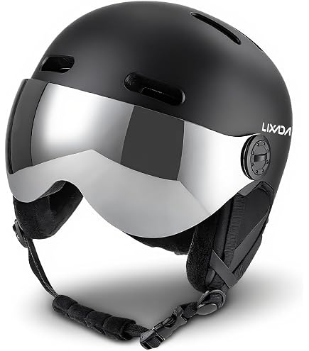 Amazon | バイザー付き ヘルメット スキー スノーボード スノボ